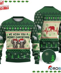 Elephant We Wish You A Merry Christmas Ugly Sweatshirt, Sweater