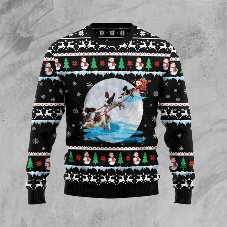 English Springer Spaniel Santa Christmas Ugly Sweatshirt, Sweater