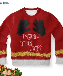 feel the joy ugly christmas sweater 1 kitq7r