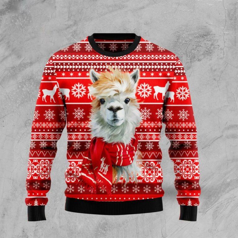 Festive Llama Xmas Christmas Ugly Sweatshirt, Sweater