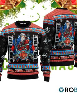 Firefighter Santa First In Last Out 3D Print Ugly Christmas Sweater RB4525