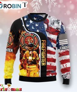 firefighter usa flag ugly christmas sweater best xmas gift 1 ctciza