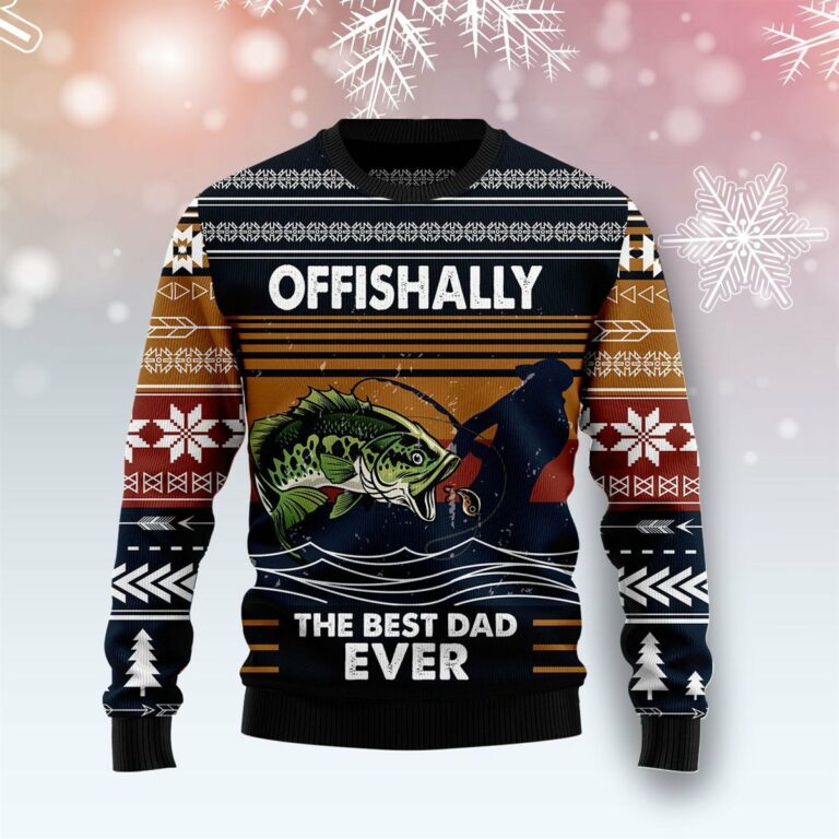 Fishing Retro Vintage Ugly Christmas Sweatshirt, Sweater