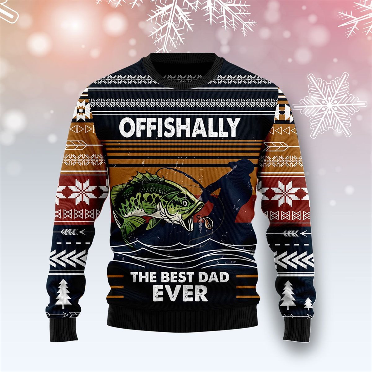 Fishing Retro Vintage Ugly Christmas Sweatshirt, Sweater