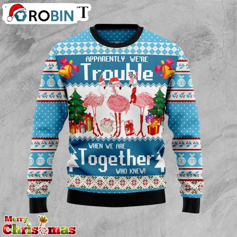 Flamingo Christmas Pattern Ugly Christmas Sweater – Best Xmas Gift