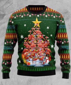 Flamingo Christmas Tree Christmas Ugly Sweatshirt, Sweater Flamingo Christmas Tree Christmas Ugly Sweatshirt, Sweater