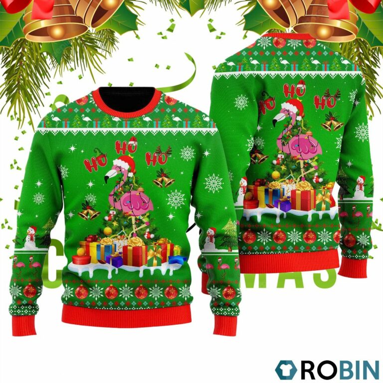 Flamingo Ho Ho Ho Christmas Ugly Christmas Sweater RB4223