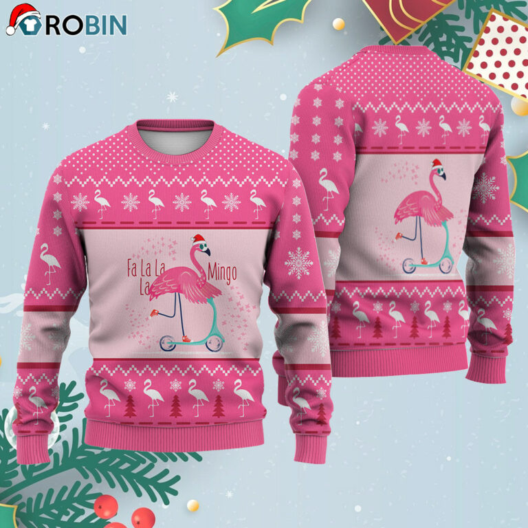 Flamingo Lalala Christmas Ugly Christmas Sweatshirt – Sweater