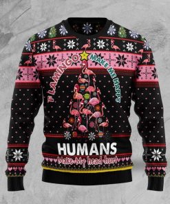 Flamingo Make Me Happy Ugly Sweatshirt, Sweater