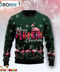 Flamingo Merry Flockin Christmas Ugly Christmas Sweater – Best Xmas Gift Flamingo Merry Flockin Christmas Ugly Christmas Sweater – Best Xmas Gift