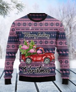 flamingo merry flocking christmas ugly sweatshirt sweater 1 ehwfye