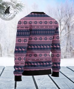 flamingo merry flocking christmas ugly sweatshirt sweater 2 waxizz
