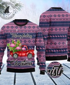 flamingo merry flocking christmas ugly sweatshirt sweater 3 ttwd5w