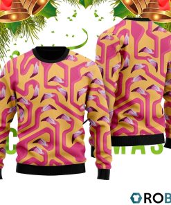 Flamingo Pattern 3D Print Ugly Christmas Sweater RB2432
