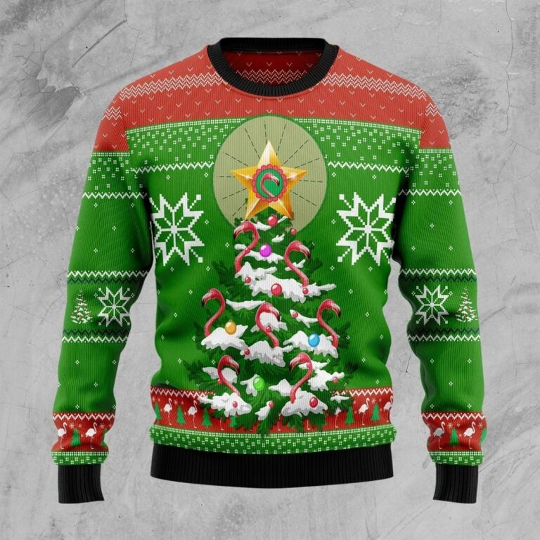 Flamingo Pine Tree Ugly Sweatshirt, Sweater