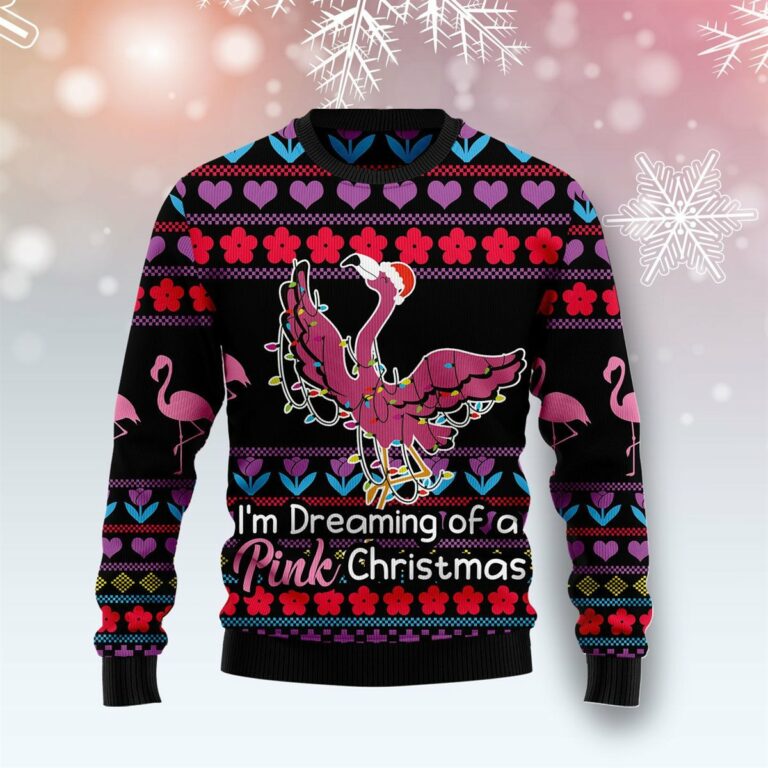 Flamingo Pink Ugly Sweatshirt, Sweater