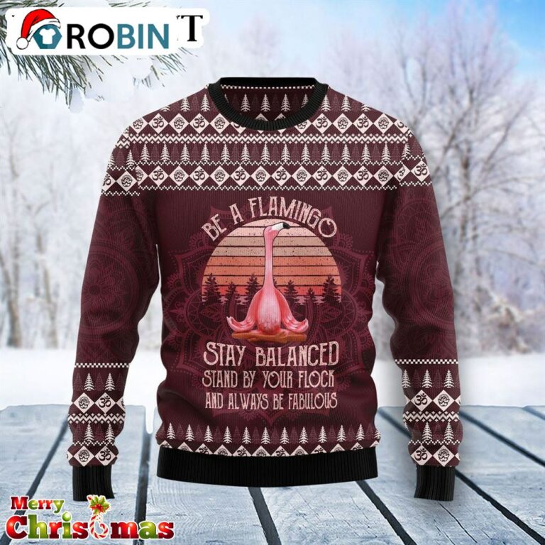 Flamingo Yoga Ugly Christmas Sweater – Best Xmas Gift
