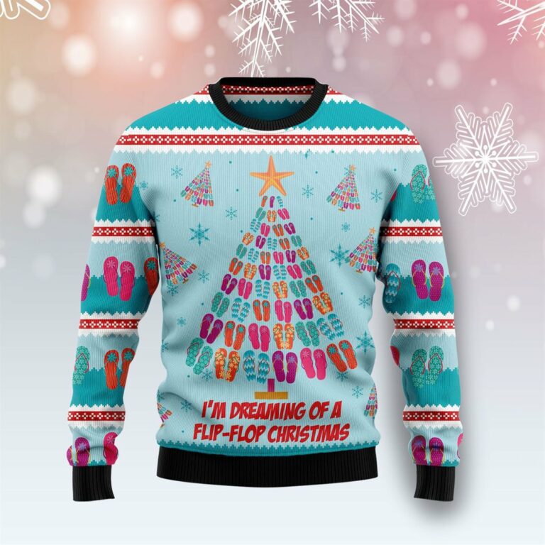 Flip Flops Christmas Tree Ugly Sweatshirt, Sweater