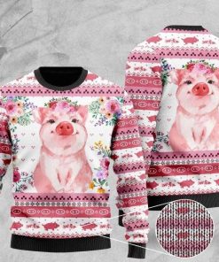 Floral Piggy Ugly Sweatshirt, Sweater