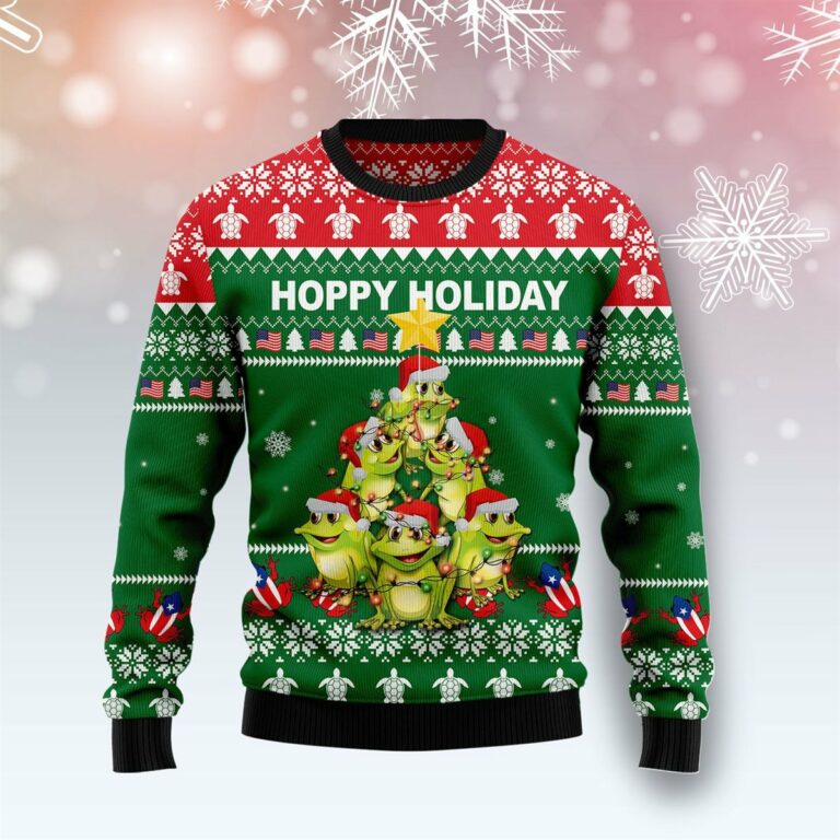 Frog Christmas Tree Christmas Ugly Sweatshirt, Sweater