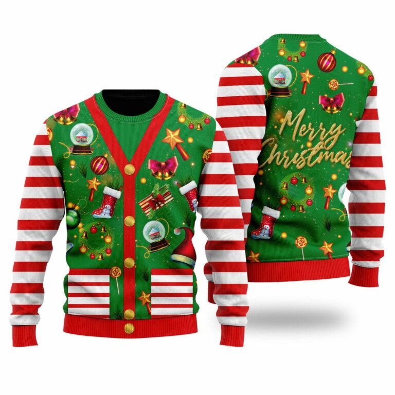Funny Christmas Cardigan Style Ugly Sweatshirt, Sweater