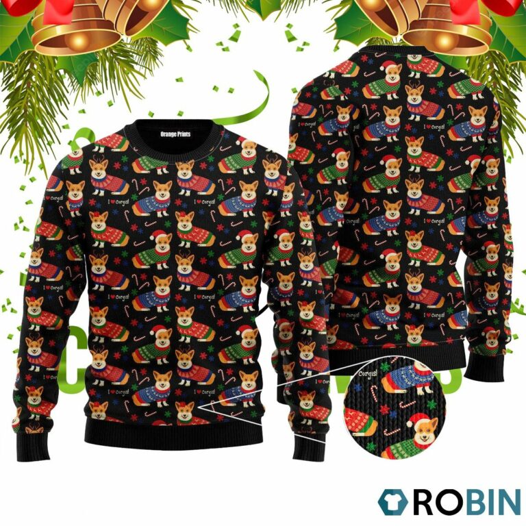 Funny Corgi Dog Lover Ugly Christmas Sweater RB4442
