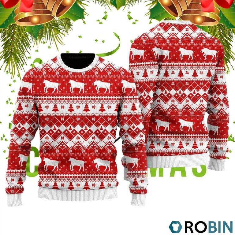 Funny Cows In Snow 3D Print Ugly Christmas Sweater RB2053