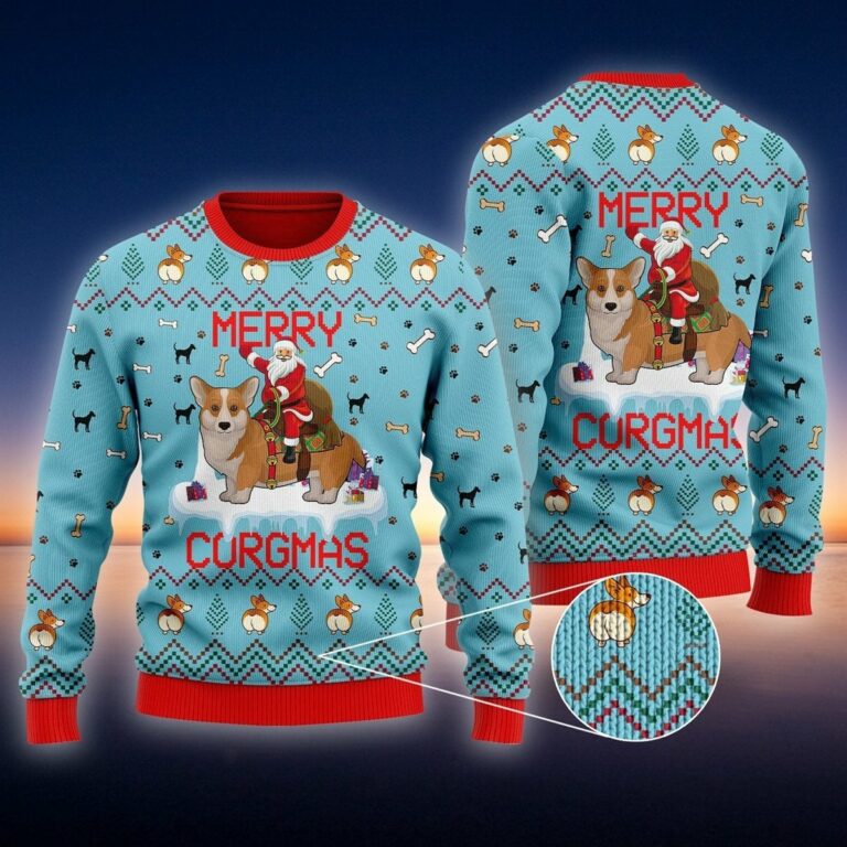Funny Dog Merry Corgmas Ugly Ugly Sweatshirt, Sweater