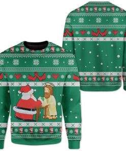 Funny Jesus & Santa Ugly Christmas Sweater RB3238
