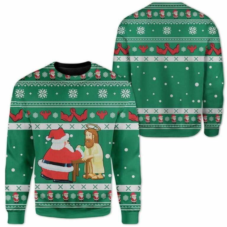 Funny Jesus & Santa Ugly Christmas Sweater RB3238