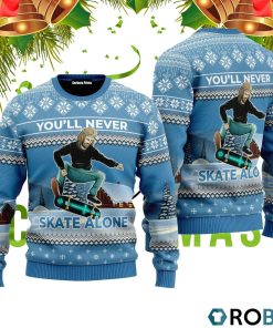 Funny Jesus Skateboarding 3D Print Ugly Christmas Sweater RB4202