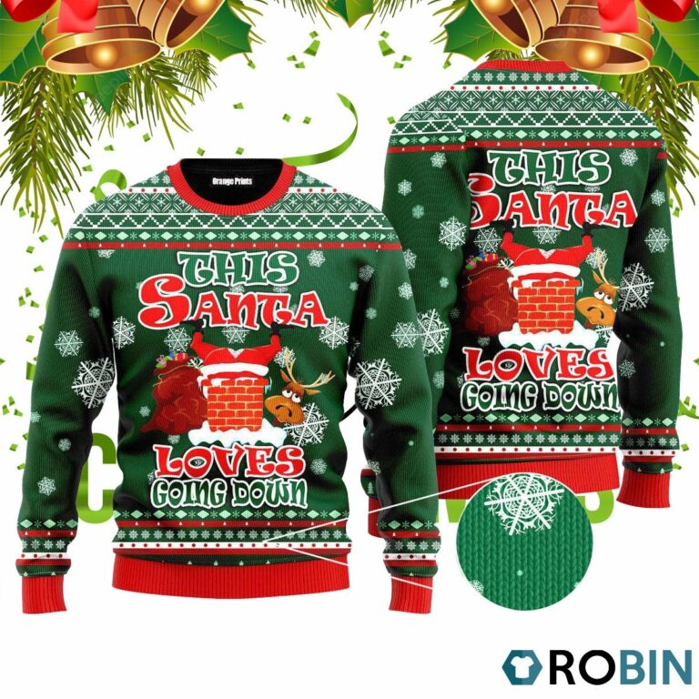 Funny Santa Loves Going Down 3D Print Ugly Christmas Sweater RB4449