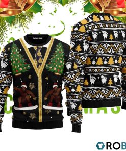 Funny Vintage Bigfoot Sasquatch 3D Print Ugly Christmas Sweater RB4323
