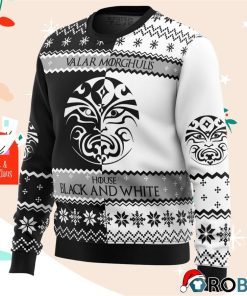 Game Of Thrones House Black And White Ugly Christmas Sweatshirt, Sweater
