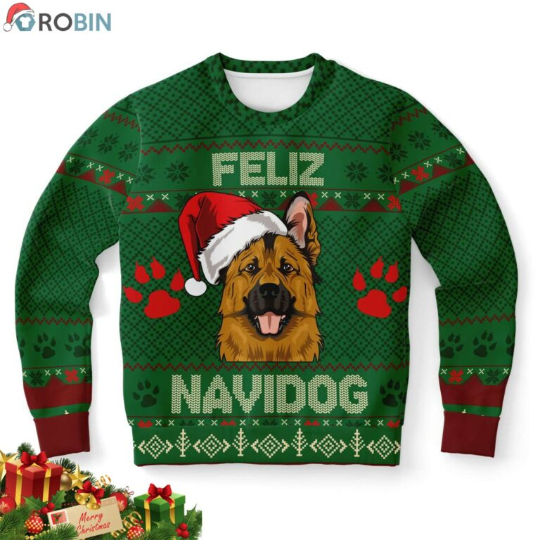 German Shepherd Feliz Navidog Ugly Christmas Sweater