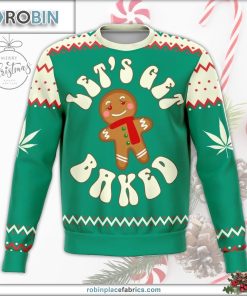 get baked funny ugly christmas sweater 117 Zpmeb