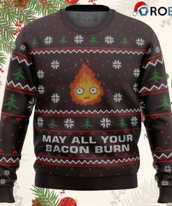 ghibli may all your bacon burn ugly christmas sweater 1 po8wa