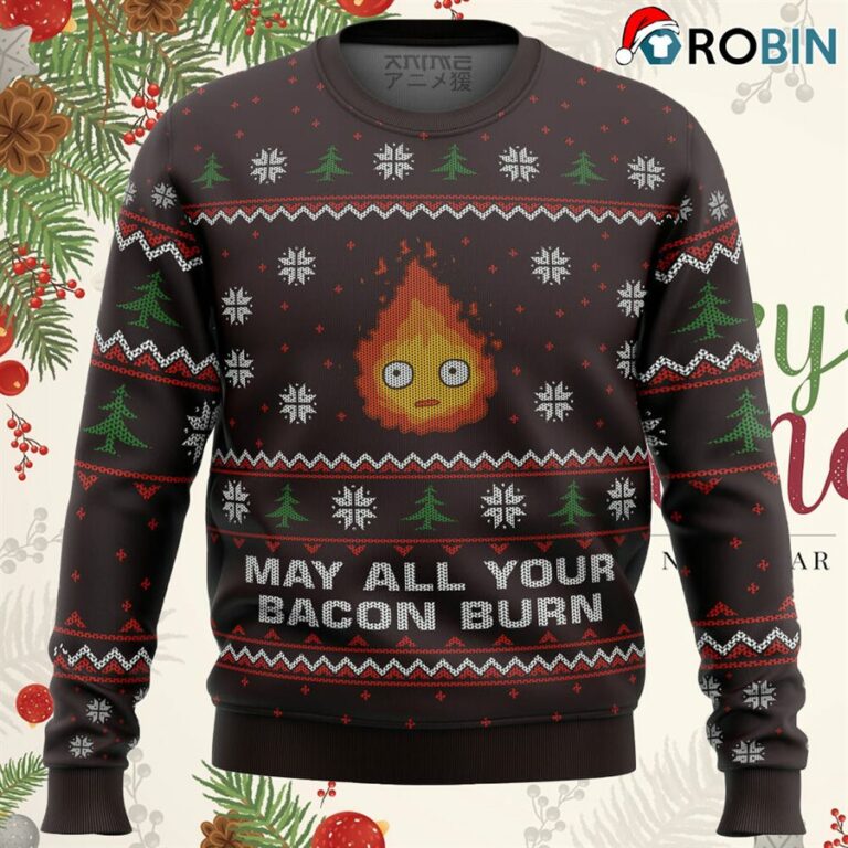 Ghibli May All Your Bacon Burn Ugly Christmas Sweatshirt, Sweater