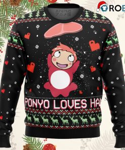 ghibli ponyo loves ham ugly christmas sweater 1 jf1bi