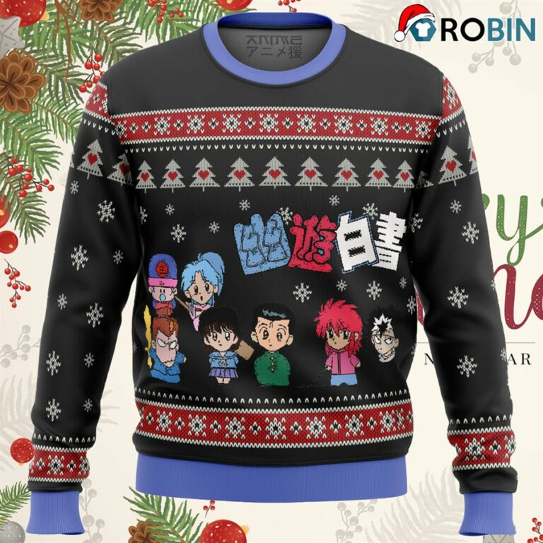 Ghost Fighter Yu Yu Hakusho Chibis Ugly Christmas Sweater