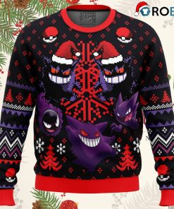 Ghosts Gengar Ghastly Pokemon Ugly Christmas Sweatshirt, Sweater