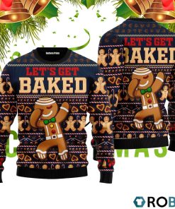 Ginger Bread Lets Get Baked Ugly Christmas Sweater RB4349