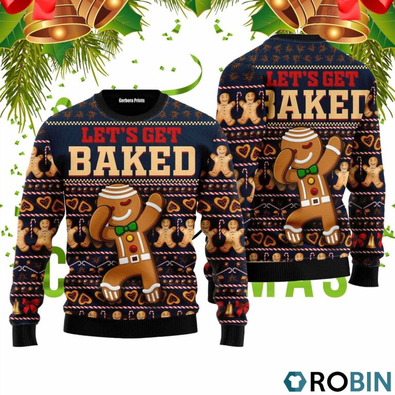 Ginger Bread Lets Get Baked Ugly Christmas Sweater RB4349