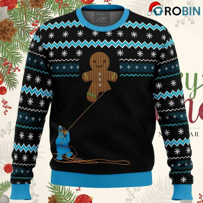 Gingerbread Cookie Monster Ugly Christmas Sweatshirt, Sweater