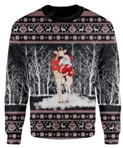 Giraffe And Santa Ugly Sweatshirt, Sweater