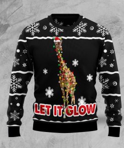 Giraffe Let It Glow Christmas Ugly Sweatshirt, Sweater Giraffe Let It Glow Christmas Ugly Sweatshirt, Sweater