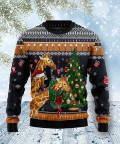 Giraffe Love Christmas Ugly Sweatshirt, Sweater Giraffe Love Christmas Ugly Sweatshirt, Sweater