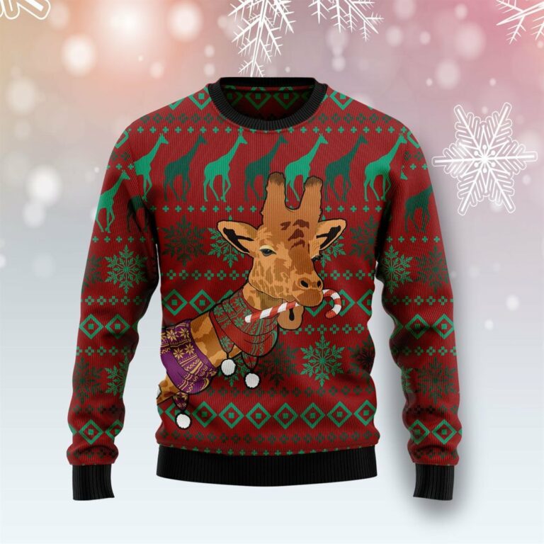 Giraffe Winter Ugly Sweatshirt, Sweater