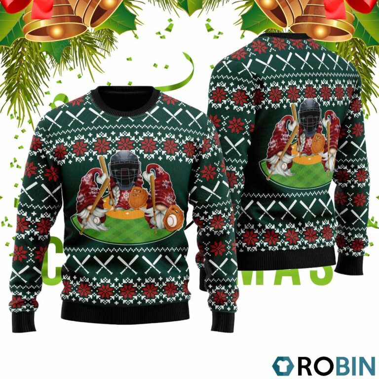 Gnomes Love Christmas Baseball Ugly Christmas Sweater RB4547