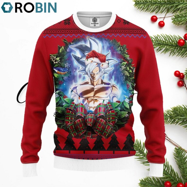 Goku Dragon Ball Vegeta Super Saiyan Noel Merry Christmas Ugly Christmas Sweater